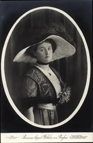 Ak Alexandra Viktoria von Schleswig-Holstein-Sonderburg-Glücksburg, Prinzessin August Wilhelm