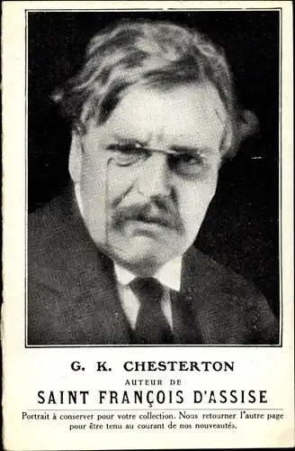 Ak Schriftsteller G.K. Chesterton, Saint Francois D'Assise