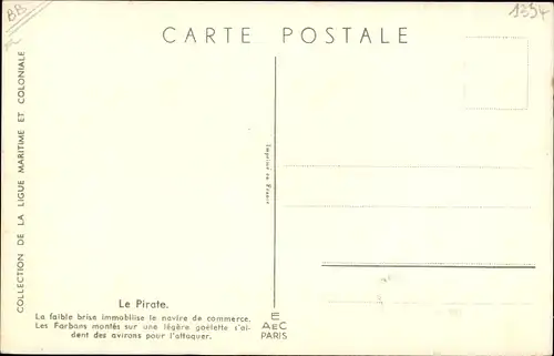 Künstler Ak Haffner, L., Le Pirate, Segelschiffe