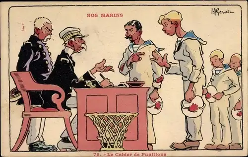 Künstler Ak Nos Marins, Le Cahier de Punitions, französische Seeleute