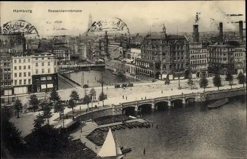 Ak Hamburg Altstadt, Reesendammbrücke