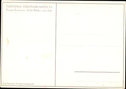 Künstler Ak Franz Korwan, List auf Sylt, In den Lister Dünen