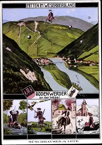 Künstler Ak Bodenwerder an der Weser, Baron von Münchhausen