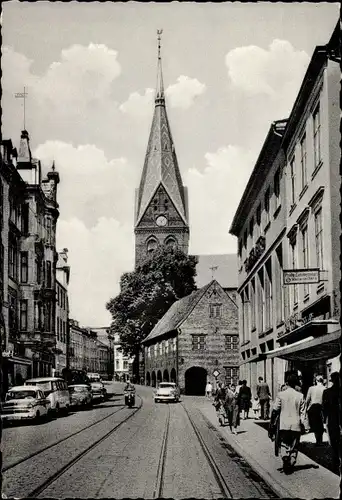 Ak Flensburg in Schleswig Holstein, Große Straße beim Nordermarkt