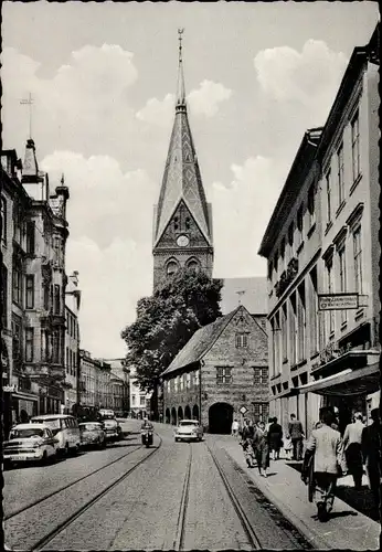 Ak Flensburg in Schleswig Holstein, Große Straße beim Nordermarkt