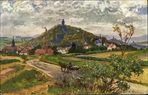 Künstler Ak Quirin, E., Falkenstein Königstein im Taunus, Falkenstein vom Feldbergweg