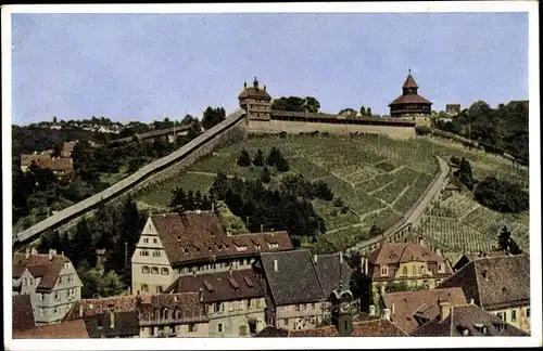 Ak Esslingen am Neckar, Blick zur Burg