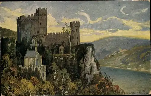 Künstler Ak Schulze, H. R., Trechtingshausen am Rhein, Burg Rheinstein