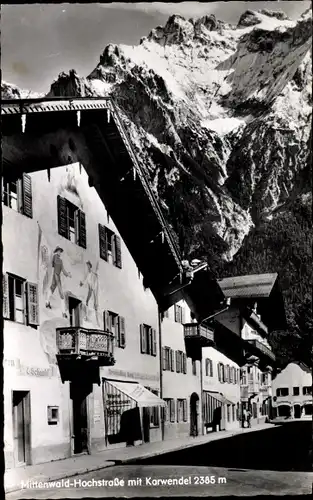 Ak Mittenwald in Oberbayern, Hochstraße, Karwendel