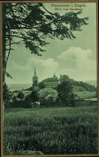 Ak Frauenstein im Erzgebirge, Blick vom Sandberg