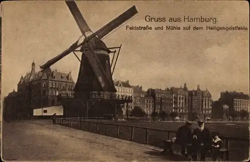 Ak Hamburg Mitte St. Pauli, Feldstraße, Mühle auf dem Heiligengeistfelde