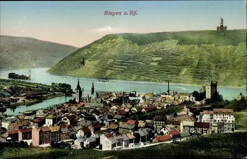 Ak Bingen am Rhein, Blick auf den Ort