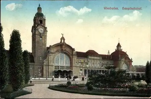 Ak Wiesbaden in Hessen, Hauptbahnhof