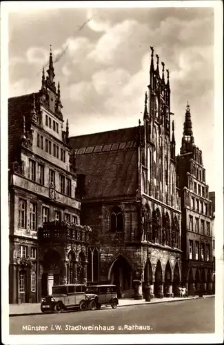 Ak Münster in Westfalen, Stadtweinhaus, Rathaus