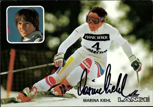 Ak Skirennläuferin, Marina Kiehl, Autogramm