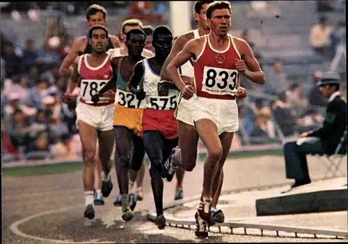 Ak Olympia Mexiko 1968, 5000m Lauf, zweiter Vorlauf