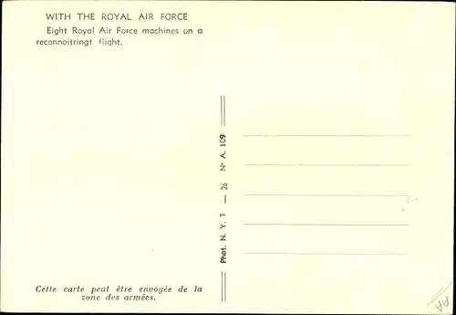 Ak Royal Air Force, Kampfflugzeuge auf Aufklärungsflug