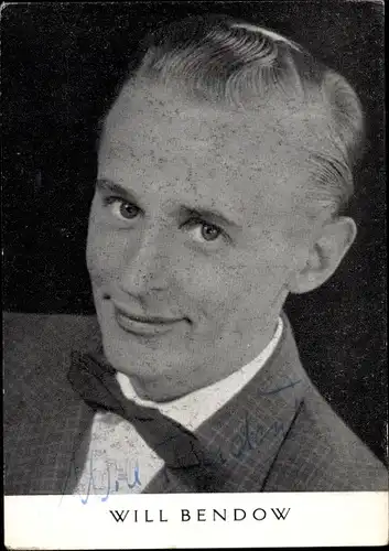 Ak Schauspieler Will Bendow, Portrait, Autogramm, Fliege