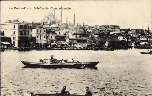 Ak Konstantinopel Istanbul Türkei, Teilansicht mit Süleymaniye, Moschee