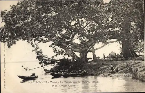 Ak Tonkin Vietri Vietnam, La Pointe sur le Fleuve Rouge et la Riviere Claire
