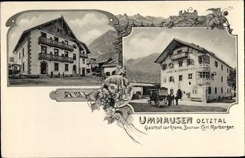 Ak Umhausen im Oetztal Tirol, Gasthof zur Krone