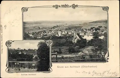 Ak Aschbach Schlüsselfeld im Steigerwald Oberfranken, Schloss Aschbach, Gesamtansicht