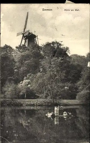 Ak Hansestadt Bremen, Mühle am Wall