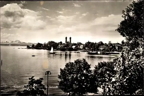 Ak Friedrichshafen am Bodensee, Bucht mit Schlosskirche