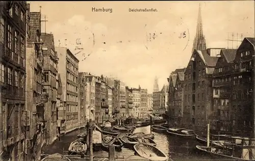Ak Hamburg, Deichstraßenfleet, Boote