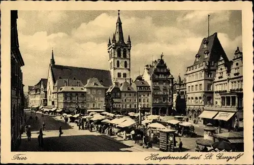 Ak Trier an der Mosel, Hauptmarkt mit St. Gangolf