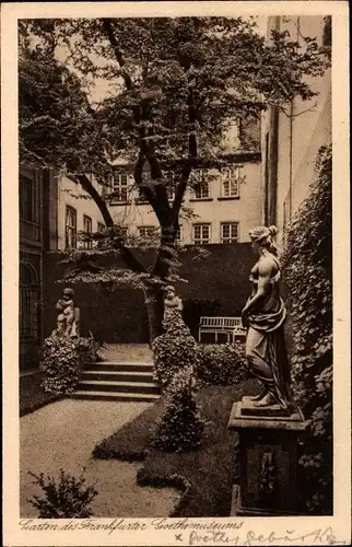 Ak Frankfurt am Main, Goethemuseum, Gartenansicht