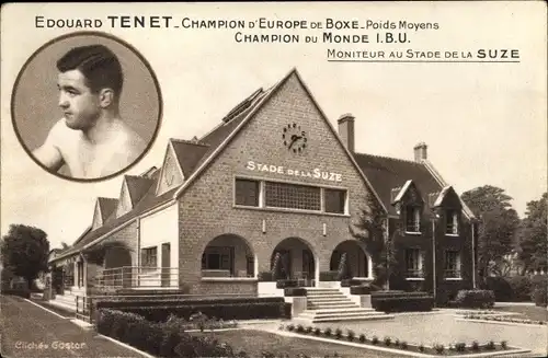 Ak La Suze Sarthe, Edouard Tenet, Champion d'Europe de Boxe, Moniteur au Stade de la Suze