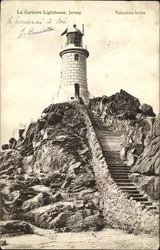 Ak St. Brélade Kanalinsel Jersey, La Corbière Lighthouse