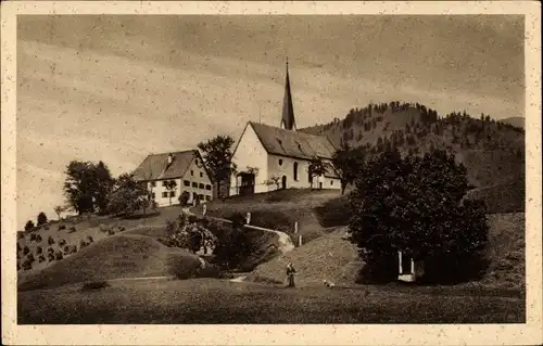 Ak Kappl Kappel Unterammergau Oberbayern, Blick hinauf zur Kirche