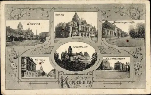 Ak Korneuburg in Niederösterreich, Bisambergerstraße, Rathaus, Albrechtskaserne, Kreuzenstein