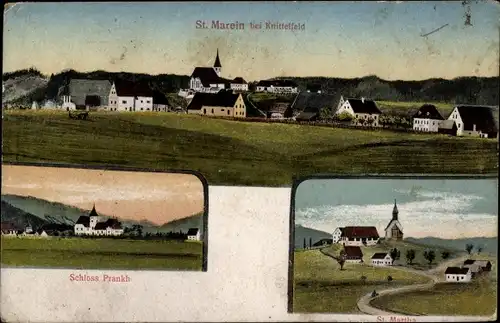 Ak Sankt Marein im Mürztal Steiermark, Schloss Prankh, St. Martha, Blick auf den Ort