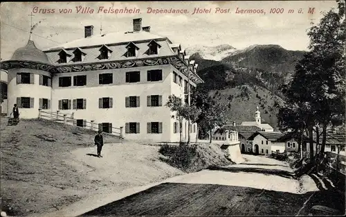 Ak Lermoos in Tirol, Villa Felsenhein, Dependance, Hotel Post