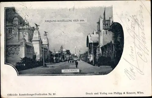 Ak Wien, Jubiläums Ausstellung 1898, Süd Avenue