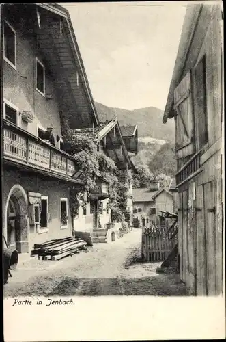 Ak Jenbach in Tirol, Straßenpartie im Ort