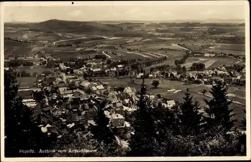 Ak Pegnitz in Oberfranken, Blick auf den Ort vom Aussichtsturm aus