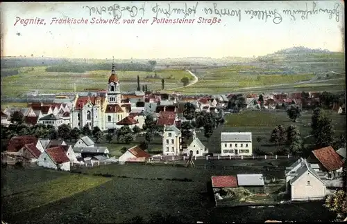 Ak Pegnitz in Oberfranken, Blick auf den Ort von der Pottensteiner Straße