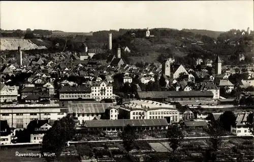 Ak Ravensburg in Württemberg Oberschwaben, Totalansicht der Ortschaft