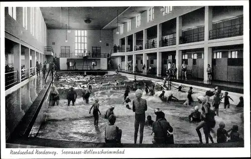Ak Norderney, Seewasser Wellenschwimmbad, Badegäste