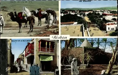 Ak Biskra Algerien, Balcons de la Rue Arcelin, Halte au Col de Sfa, Vue Generale