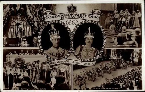 Ak King George VI, Queen Elizabeth, Coronation 1937