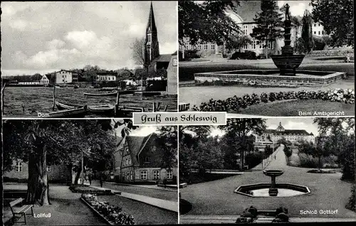 Ak Schleswig an der Schlei, Schloss Gottorf, Dom, Beim Amtsgericht, Lollfuß