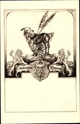 Künstler Ak Drechsel, C., Nürnberg in Mittelfranken, Sebaldus Klause, Wappen