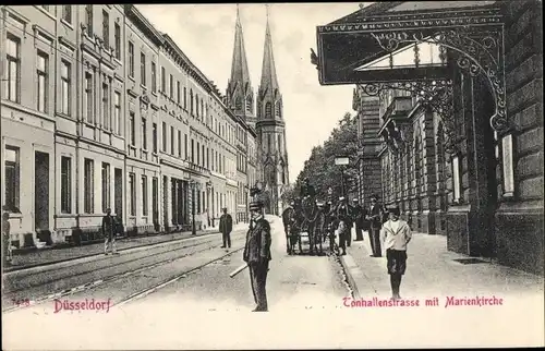 Ak Düsseldorf am Rhein, Tonhallenstraße mit Marienkirche