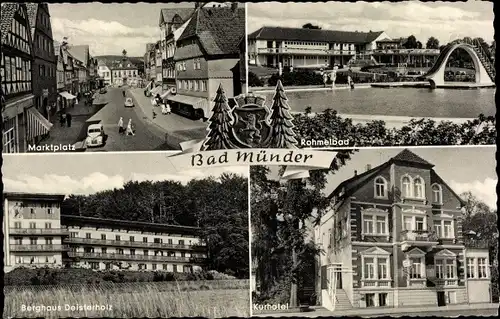 Ak Bad Münder am Deister, Marktplatz, Berghaus Deisterholz, Kurhotel, Rohmelbad