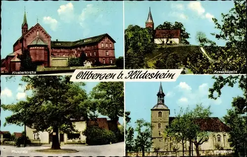Ak Ottbergen Schellerten Kr. Hildesheim, Piusplatz, Klosterkirche, Kreuzkapelle, Pfarrkirche